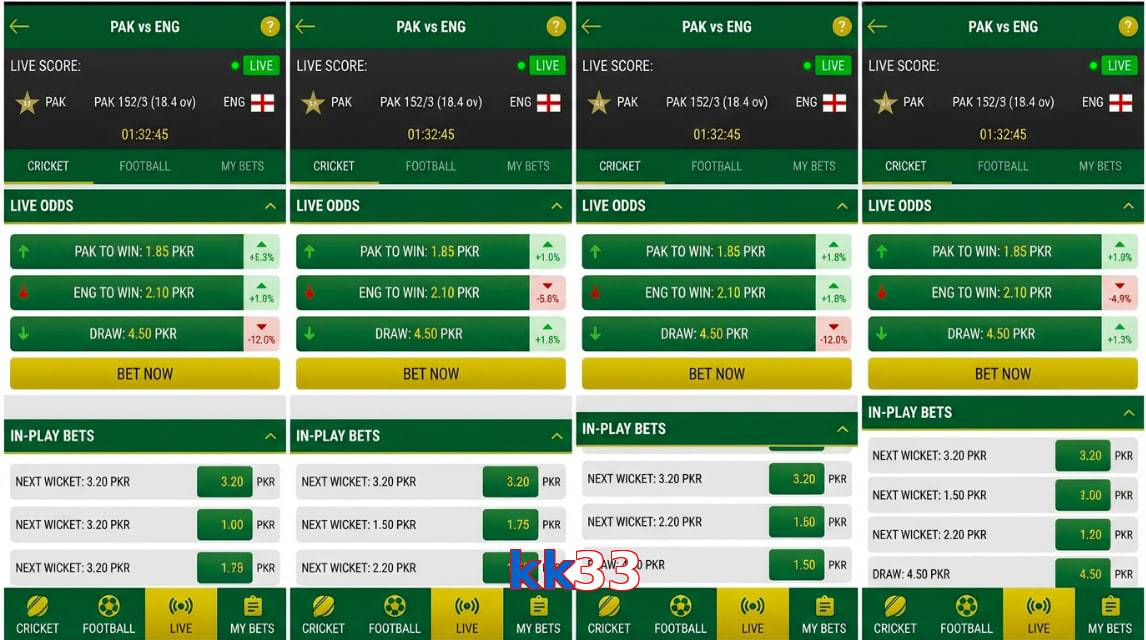 Game list for Kk33 bet section